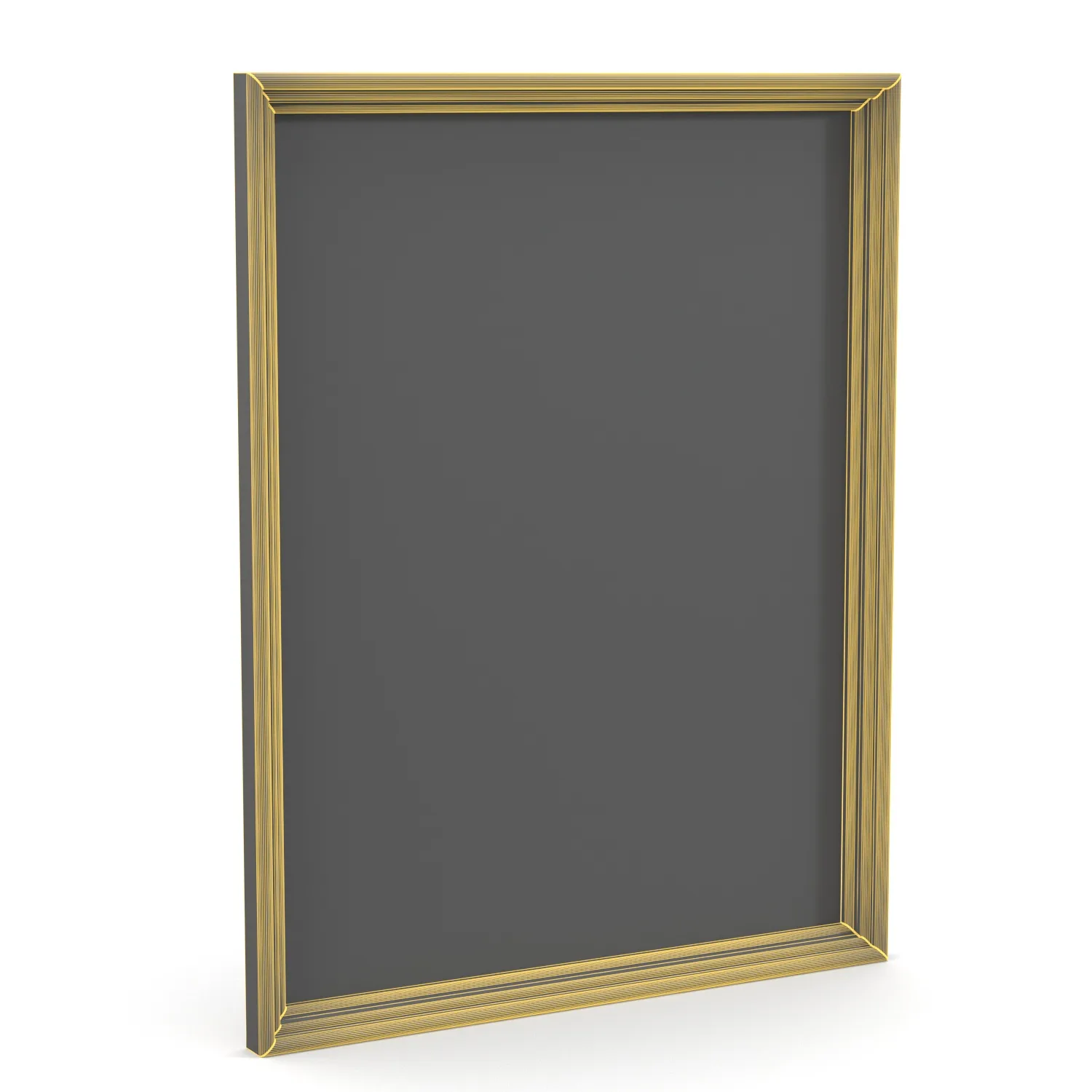 Poppies Watercolor Wall Art PBR 3D Model_07